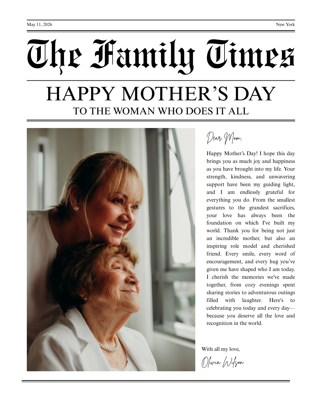 Custom Newspaper Photo Print